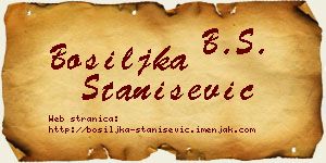 Bosiljka Stanišević vizit kartica